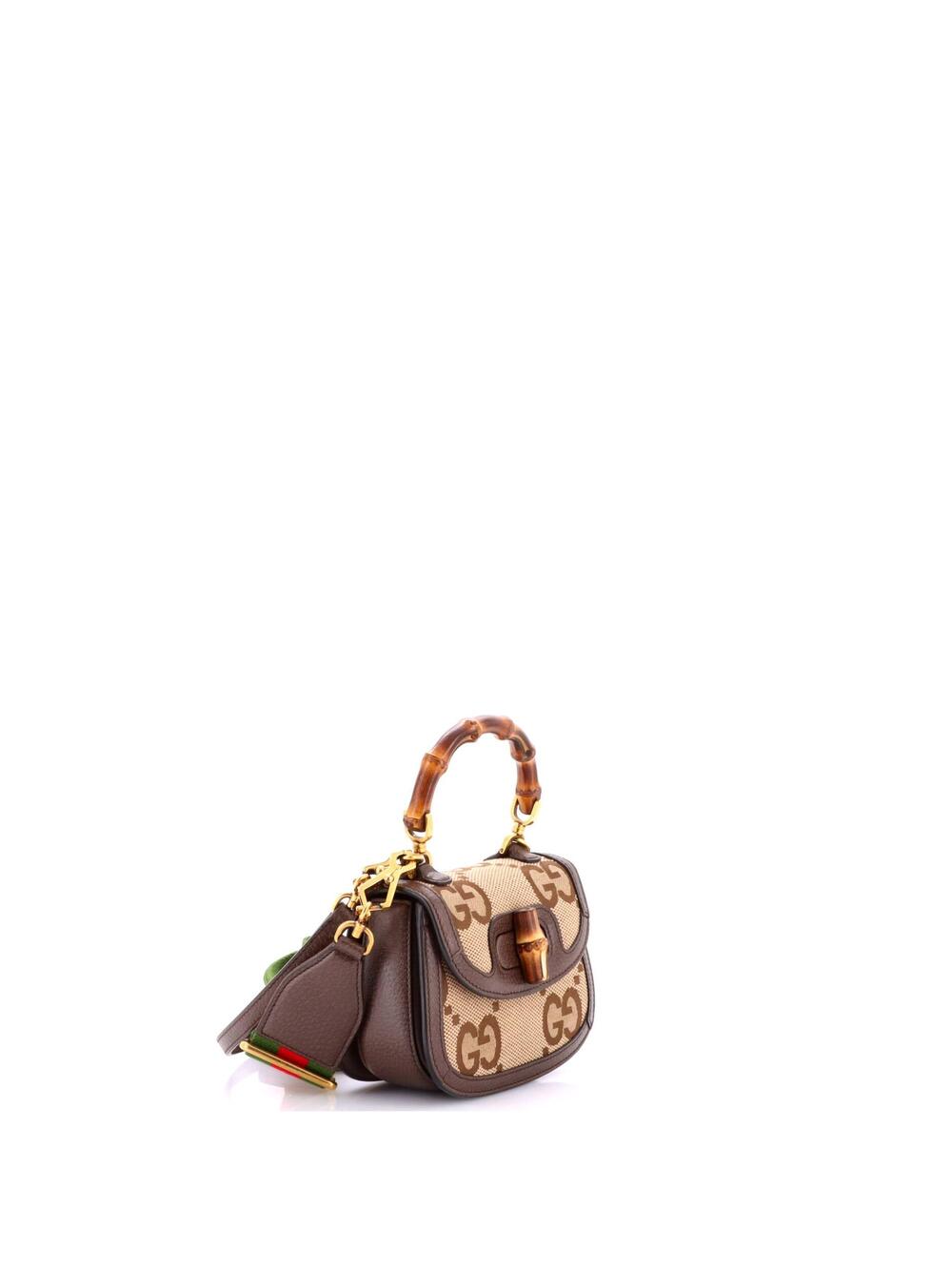 Gucci Bamboo Top Handle Bag Jumbo Gg #301539G24B - Picture 2 of 8